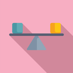 Coping skills balance icon flat vector. Work person task. Help therapy information - obrazy, fototapety, plakaty