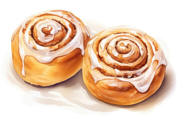 Sweet and Sticky Cinnamon Bun: A Delicious Homemade Pastry with Fresh Cinnamon Spice and Sweet Icing on a Background of Wooden Texture.
