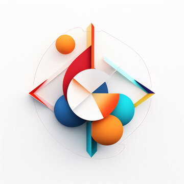 recommend clip art: Complex compact geometric 3D pattern on a light background. High quality illustration