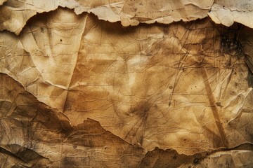 Abstract Aged Hemp Paper Background with Ancient Brown Cotton Cover and Battered Damage and Dirt Details