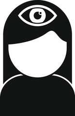Person third eye icon simple vector. Coping skills. Meditation work program