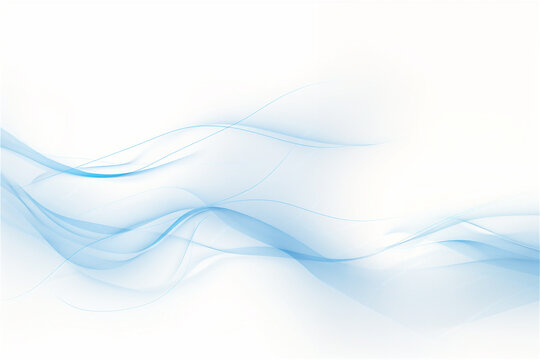 Blue wavy lines on a white background, elegant delicate background. High quality illustration © Nina