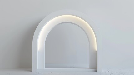 Arch Design Exhibition Stand Entrance for Advertising and Business: 3D Rendering Mockup with Artistic Archway Background