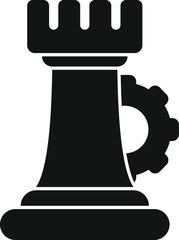 Chess tower gear work icon simple vector. Coping skills. Handle talking support