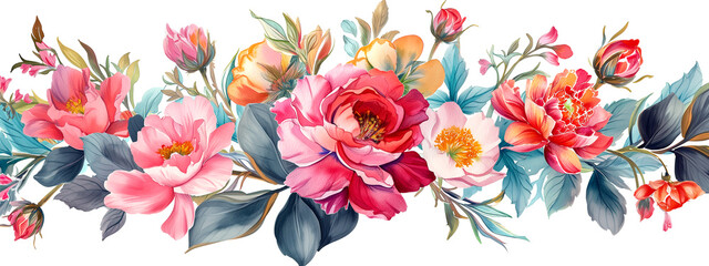 Bouquet of Pink Roses Watercolor Painting