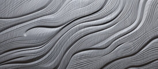 Curve line pattern created by carving on a Grey granite art panel for interior decoration