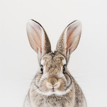 cute rabbit studio shot on white background .