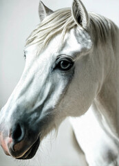 portrait of a white horse. white horse portrait. portrait of a white horse