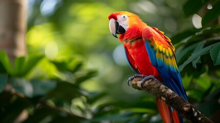 a cinematic and Dramatic portrait image for macaw