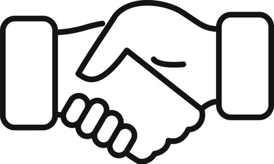 Worker handshake icon outline vector. Business coping skills. Tension learning