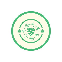 Plant Art Logo Design with Shield Plant Leaf Design Simple