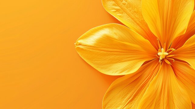  a close up of a yellow flower on a yellow background with a place for the text on the bottom right corner.