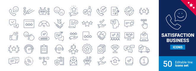 Satisfaction business Line Icons