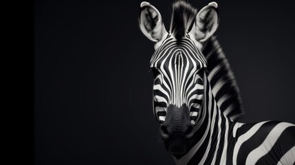 A zebra creating her own fashion brand with black and white patterns