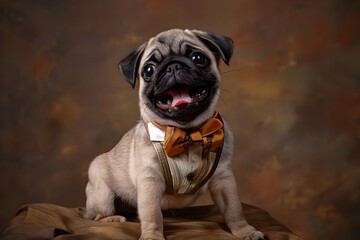 Pug Wearing Bowtie A Cute and Stylish Pet Portrait