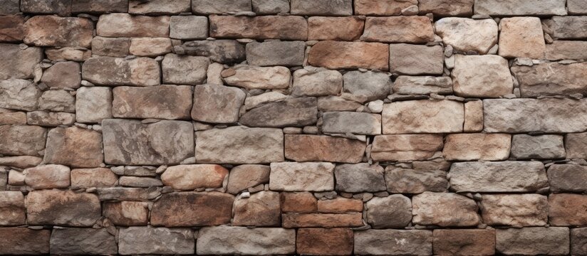 Stone brick wall pattern texture background surface concrete Crushed stones and bricks Aged scratches and blemishes close up image High resolution photograph