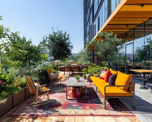 Modern Urban Terrace with Comfortable Outdoor Lounge Area