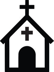 Church icon with cross and cross on the door. A symbol of faith and worship in a religious setting.