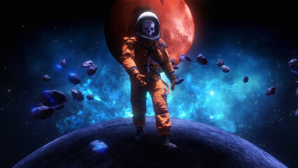 Fototapeta premium Czaszka astronauta Spacerowicz 01