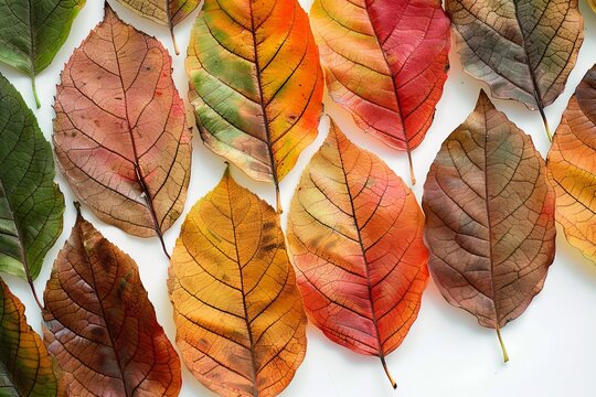 Autumns Colorful Leaves Displayed in a Beautiful Arrangement