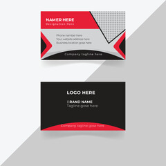 Double-sided creative business card template. Personal visiting card with company logo.horizontal simple clean template vector design
