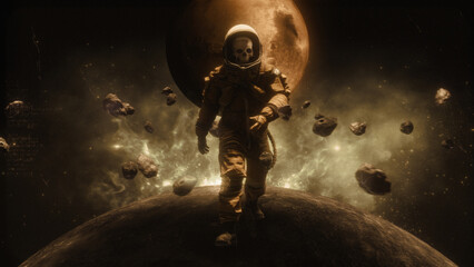 Skull Astronaut Space Walker 03 © Pixel DNA