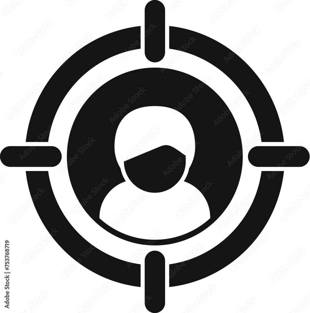 Wall mural target vacancy candidate icon simple vector. human resume. quality career