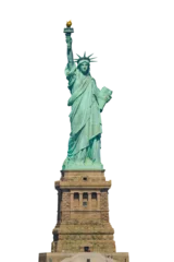 Badkamer foto achterwand Vrijheidsbeeld The Statue of Liberty isolated on free PNG Background - New york cityscape river side which location is lower manhattan. Architecture and building with tourist concept.