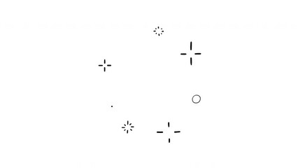 Sparkling accent bursts, hand drawn loopable doodle animation on a white background 