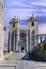 Fototapeta na wymiar Facade of the Porto Cathedral, Portugal