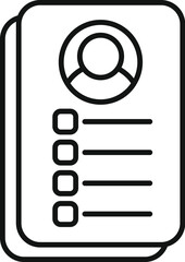 Paper locate candidate icon outline vector. Opening business career. Workforce locate