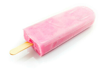 Pink popsicle isolated on white background