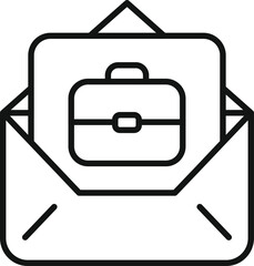 Mail info vacancy icon outline vector. Promotion best. People resume applicant