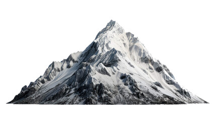 Moutain Isolated On Transparent Background. Snowy Peaks. Realistic Mountain Environment