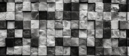 Stone texture for architectural design Black and white square pattern of large stone