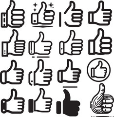 thumbs up ions with a variety of emotions