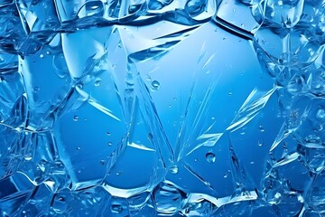 Blue Icy Crystal Glass Surface - Ideal Background, Layer, or Texture