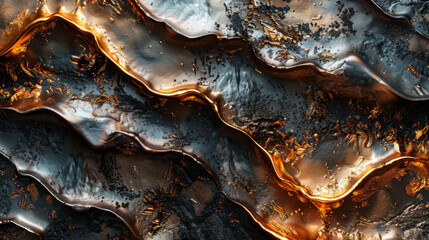 Metallic textures in abstract expression, crafting sophisticated backgrounds of sleek elegance - obrazy, fototapety, plakaty