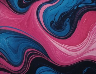 Abstract pink and blue marbled background texture with fluid lines and swirls.