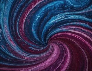 Abstract swirl pattern with blue and pink marbled texture, suitable for backgrounds or wallpaper designs.