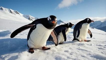 Gordijnen penguins in polar regions © Sohaib