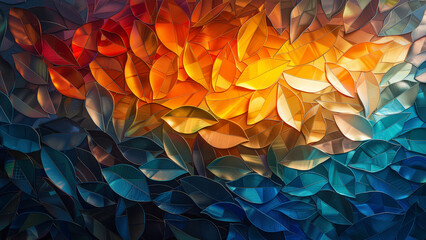 Abstract art that looks like overlapping leaves