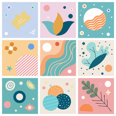Four Seasons Icons: Seamless Vector Patterns with Flowers, Birds, and Nature Elements