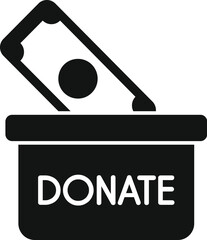 Donation team box icon simple vector. Solitary profit share. Love give support