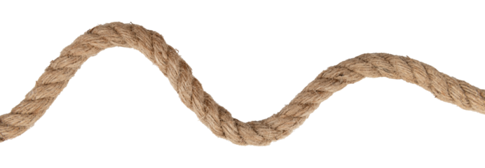 Jute. Twisted linen rope on a white background. Rope