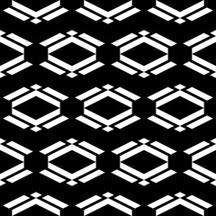 Seamless pattern. Ethnic wallpaper. Rhombuses, parallelograms, figures ornament. Simple shapes background. Folk motif. Geometric backdrop. Digital paper, textile print, web design, abstract. Vector.