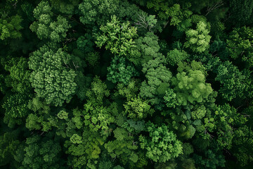 a leafy forest in a top-down shot