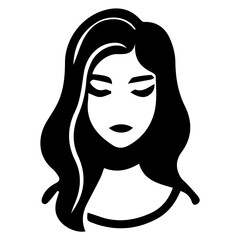 Female Face Various Types Signs Thin Icon Portrait or Person Head