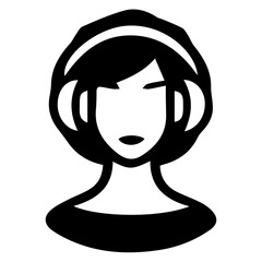 Female Face Various Types Signs Thin Icon Portrait or Person Head