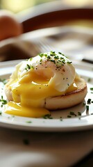 Eggs Benedict with a modern and sophisticated touch.  Food Image